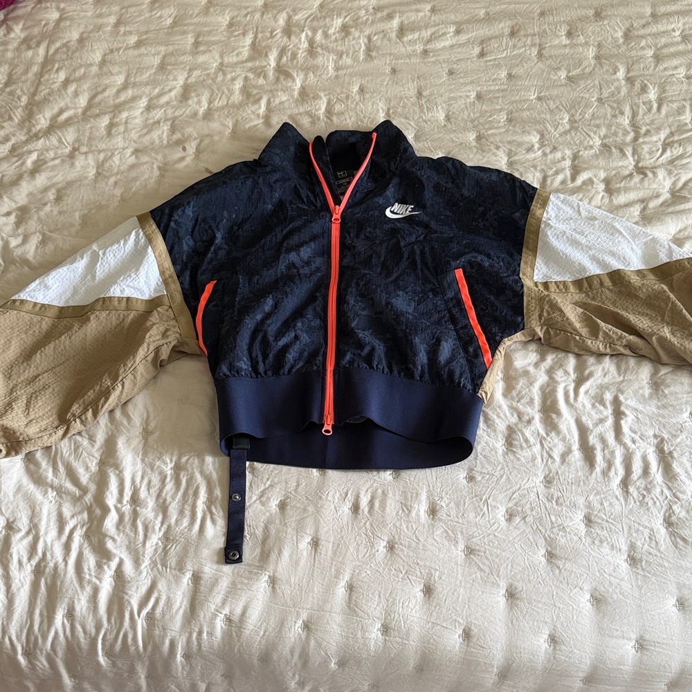 Nike  Jacket - Black, White, Tan with Orange Accents